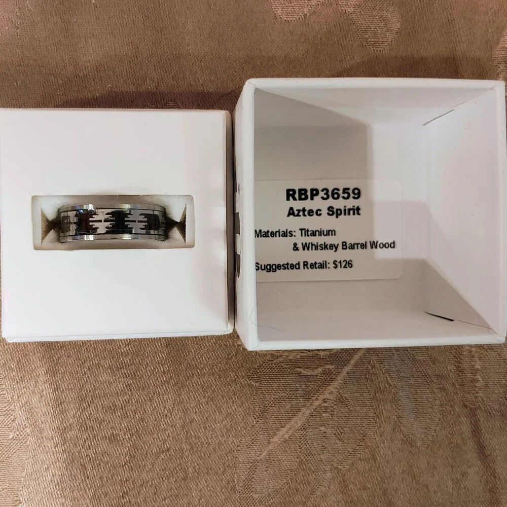 Bomb Party Aztec Spirit Men's Ring, Size 8.5, New With Tags
